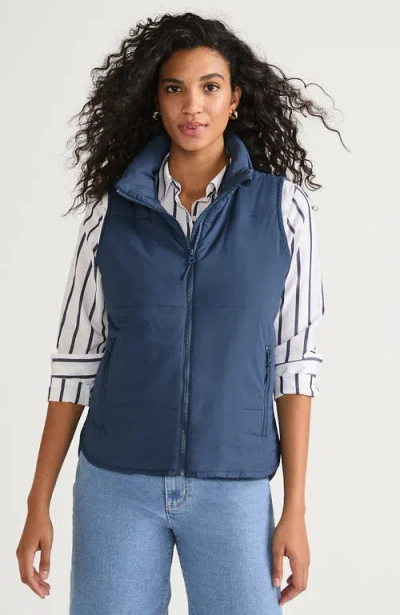 Lands' End Wanderfree Insulated Vest In Light Indigo Blue