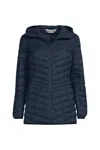 Lands' End Wanderweight Packable Down Long Jacket In Blue