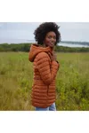 Lands' End Wanderweight Packable Down Long Jacket In Orange