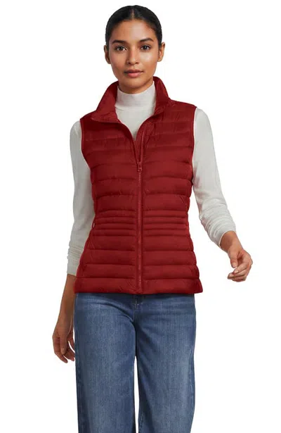 Lands' End Wanderweight Packable Down Vest In Russet Clay