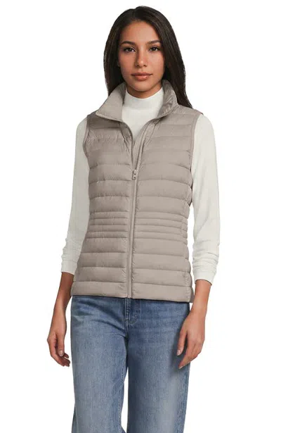 Lands' End Wanderweight Packable Down Vest In Soft Mushroom
