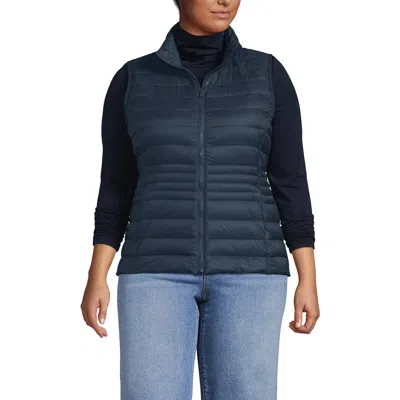 Lands' End Wanderweight Packable Ultralight Down Vest In Blue