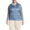 Lands' End Plus Size Wanderweight Packable Down Vest In Light Cornflower Shine