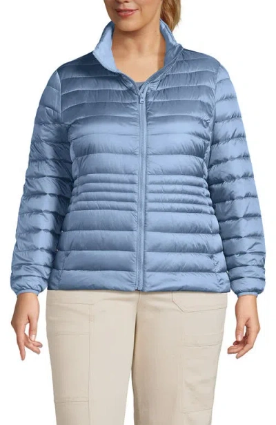 Lands' End Wanderweight Ultralight Packable Down Jacket In Light Cornflower Shine