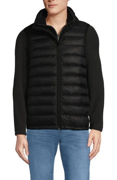 Lands' End Wanderweight Ultralight Packable Down Vest In Black
