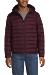Lands' End Wanderweight Ultralight Packable Hooded Down Jacket In Burgundy