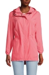 Lands' End Squall Packable Waterproof Raincoat In Carmine Coral