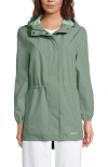 Lands' End Waterproof Hooded Packable Raincoat In Lily Pad Green