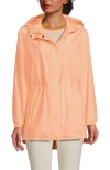 Lands' End Squall Packable Waterproof Raincoat In Peach Sorbet