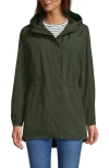 Lands' End Squall Packable Waterproof Raincoat In Rich Olive Green