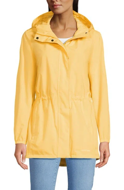 Lands' End Squall Packable Waterproof Raincoat In Simply Yellow