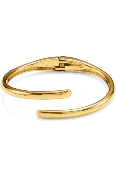 Lands' End Water-resistant Hinge Bangle Bracelet In Gold