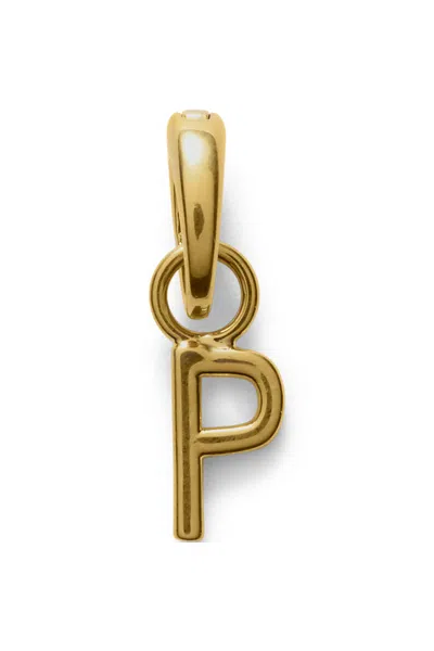 Lands' End Water-resistant Letter Charm In Metallic