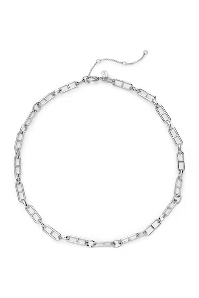Lands' End Water-resistant Link Necklace In Metallic