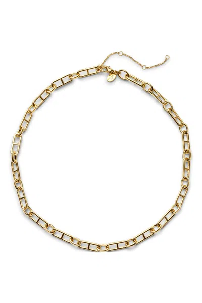 Lands' End Water-resistant Link Necklace In Gold
