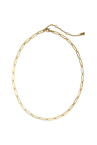 Lands' End Water-resistant Short Link Layering Single Necklace In Gold
