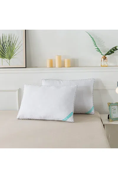Lands' End Waverly Antimicrobial 180 Thread Count Cotton Down Alternative Gusseted Bed Pillow In White