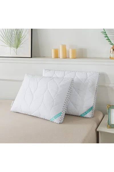 Lands' End Waverly Antimicrobial 233 Thread Count Cotton Quilted Duck Nano Feather Gusseted Bed Pillow In White