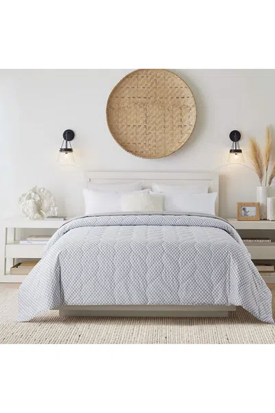 Lands' End Waverly Antimicrobial Cotton Reversible Down Alternative Bed Blanket In Gray