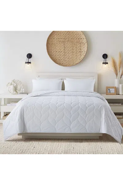 Lands' End Waverly Antimicrobial Cotton White Duck Down And Feather Bed Blanket In Gray