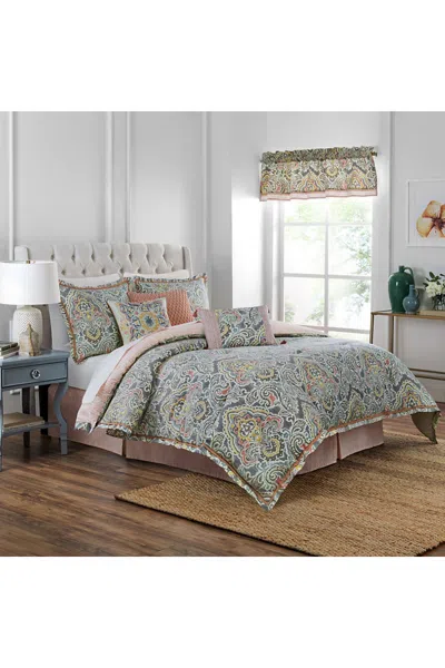 Lands' End Waverly Artisanal 4 Piece Reversible Print Cotton Comforter Bedding Set In Multi