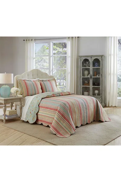 Lands' End Waverly Garden Glitz 3 Piece Reversible Cotton Bedspread Bedding Set In Multi