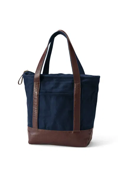 Lands' End Waxed Canvas Tote In Red