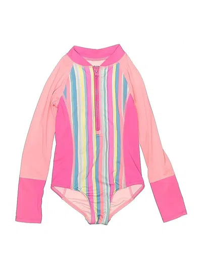 Pre-owned Lands' End Kids'  Wetsuit In Pink