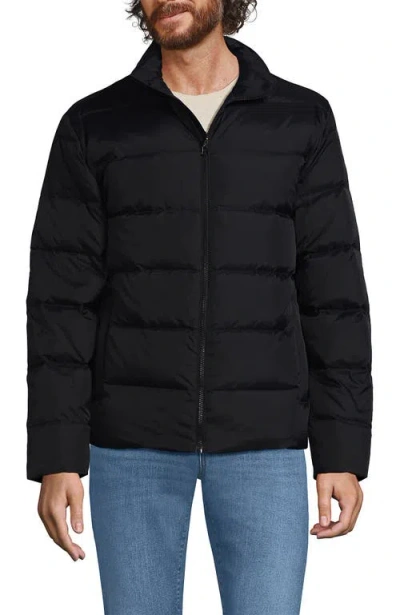 Lands' End Wide Channel 600 Down Puffer Jacket In Black