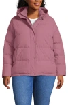 Lands' End Wide Channel 600 Down Puffer Jacket In Pink