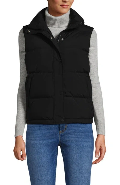 Lands' End Wide Channel 600 Down Puffer Vest In Black