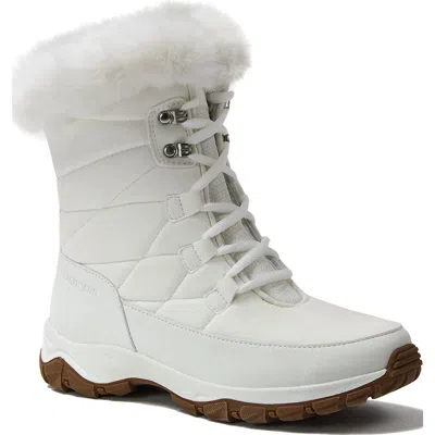 Lands' End Wide Width Expedition Trail Waterproof Lace Up Snow Boots In White