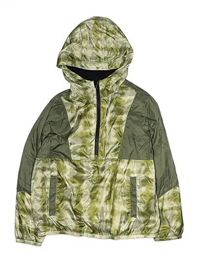 Pre-owned Lands' End Kids'  Windbreaker Jacket In Green