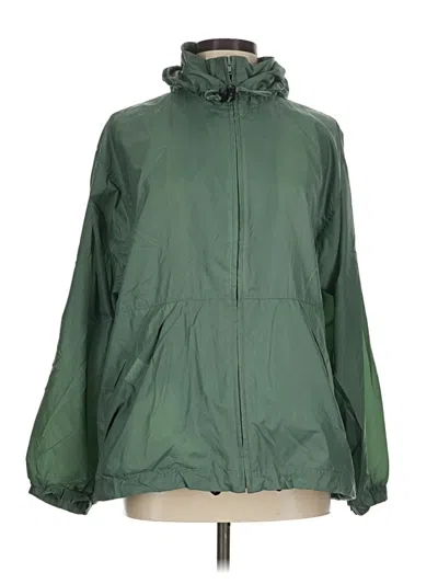 Pre-owned Lands' End Windbreaker Jacket In Green