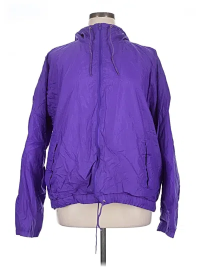 Pre-owned Lands' End Windbreaker Jacket In Purple
