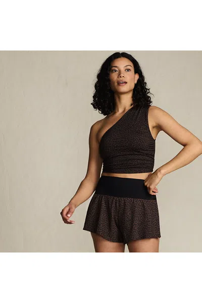 Lands' End Women's 3" Pinchless Flutter Swim Short With Panty In Brown