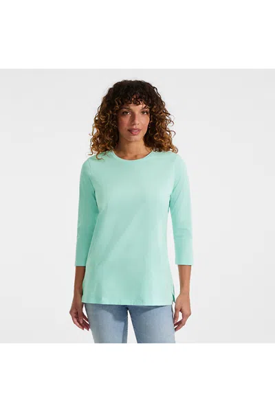 Lands' End Women's 3/4 Sleeve Cotton Supima Tunic In Green
