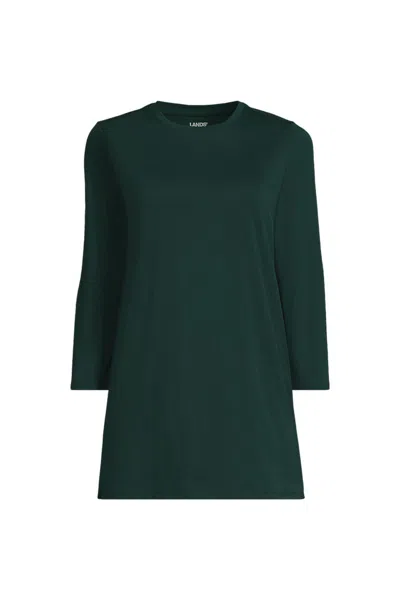 Lands' End Women's 3/4 Sleeve Cotton Supima Tunic In Green