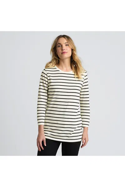 Lands' End Women's 3/4 Sleeve Cotton Supima Tunic In Ivory
