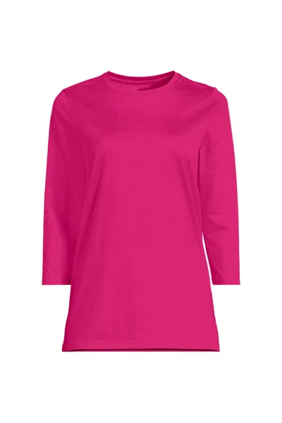 Lands' End Women's 3/4 Sleeve Cotton Supima Tunic In Pink