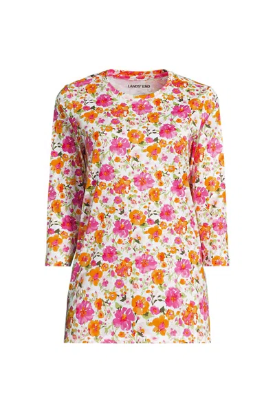 Lands' End Women's 3/4 Sleeve Cotton Supima Tunic In Multi
