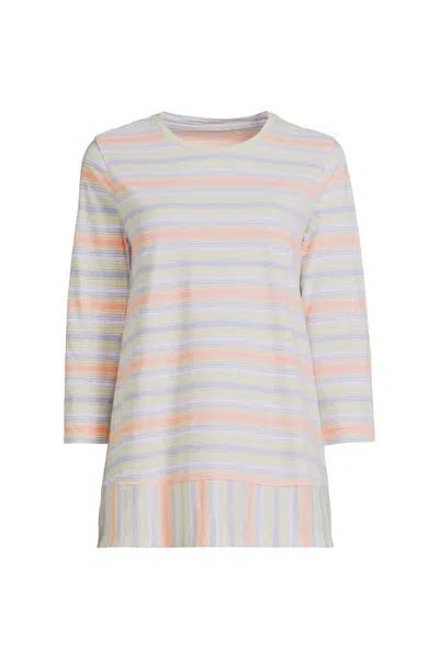 Lands' End Women's 3/4 Sleeve Slub Jersey Swing Tunic In Orange