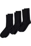Lands' End Women's 3-pack Everyday Basic Trouser Socks In Black