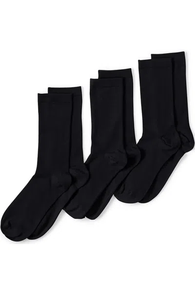 LANDS' END WOMEN'S 3-PACK EVERYDAY BASIC CREW SOCKS