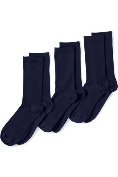 LANDS' END WOMEN'S 3-PACK EVERYDAY BASIC CREW SOCKS