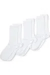 Lands' End 3-pack Seamless Toe Solid Crew Socks In White