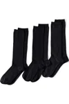 Lands' End Women's 3-pack Everyday Basic Trouser Socks In Black