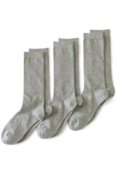 Lands' End Women's 3-pack Everyday Basic Trouser Socks In Gray