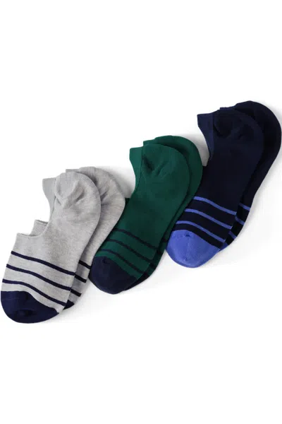 Lands' End Women's 3-pack No Show Socks In Gray
