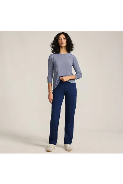 Lands' End Women's Active Hi Impact 5 Pocket High Rise Straight Leg Pants In Blue